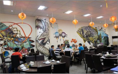 响水海鲜餐厅墙体彩绘
